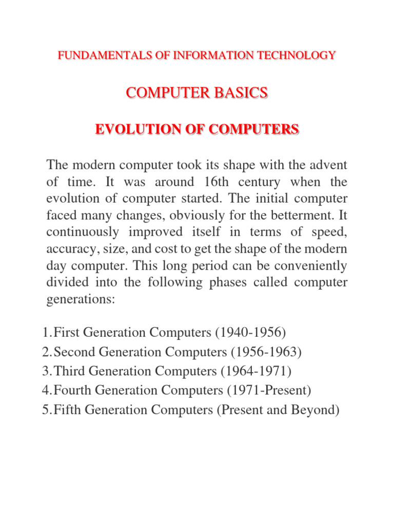Fundamental of Computer | PDF