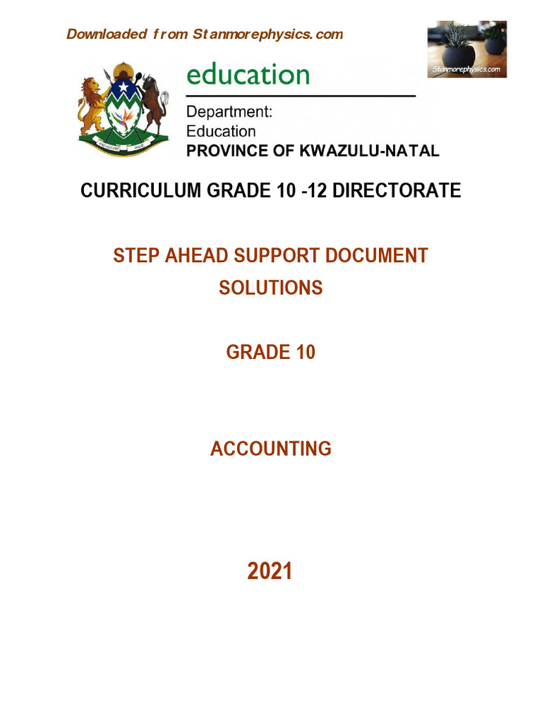 Accounting grade 10 step ahead solutions pdf book value equity