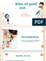 Qualities of Good Test: Presented By, Sornam@Akalya.M Department of English