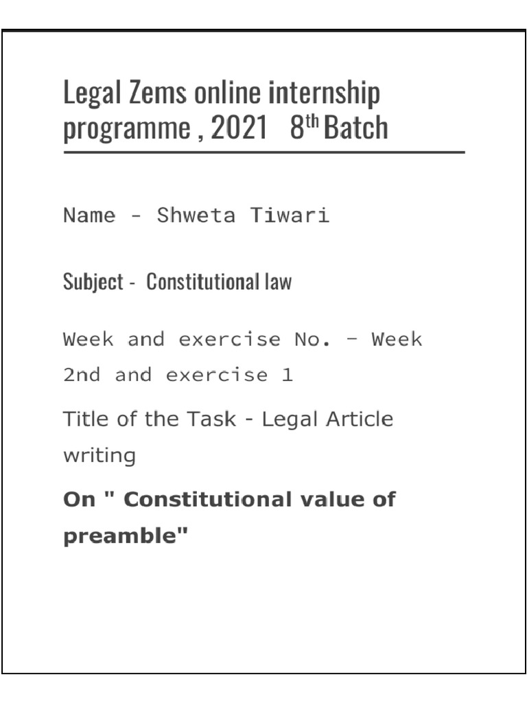 Shweta Tiwari Constitution Law PDF | PDF