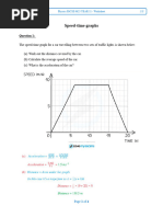 Session 1 - Speed-Time Graph Worksheet - For Tutor