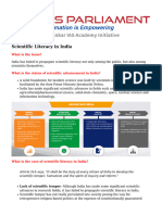 Scientific Literacy in India.
