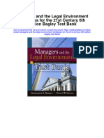 Download Managers And The Legal Environment Strategies For The 21St Century 6Th Edition Bagley Test Bank full chapter pdf