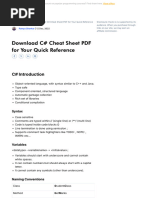 C# Cheat Sheet PDF For Your Quick Reference