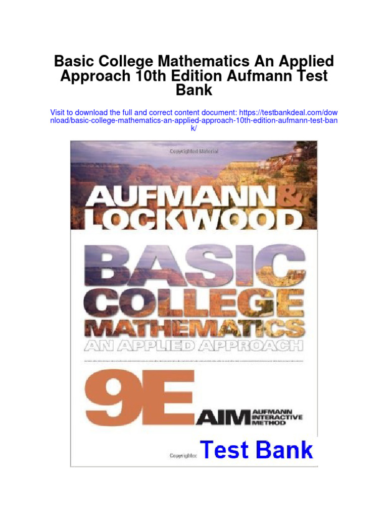 Basic college mathematics an applied approach 10th edition aufmann test