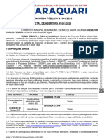 Edital N 001 - 2023 - Abertura Do Concurso Público de Araquari-Sc