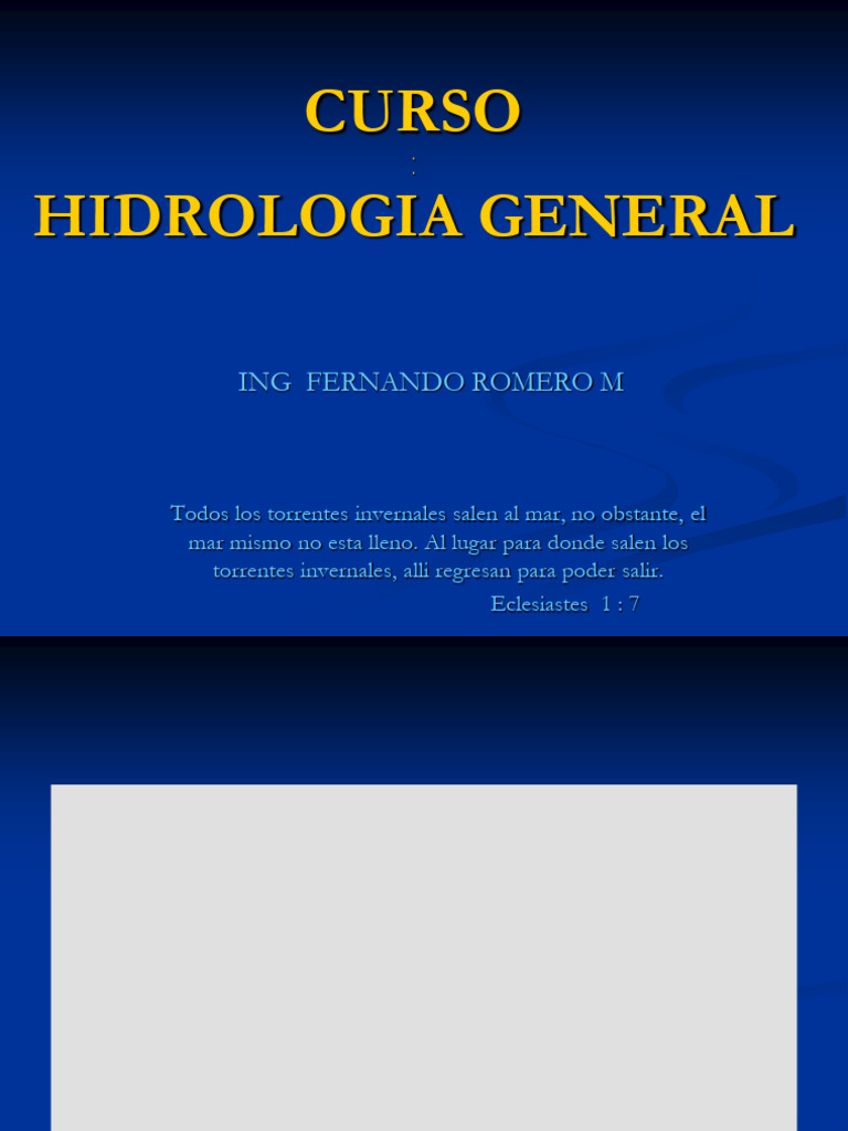 Intruduccion Al Curso de Hidrologia | PDF | Hidrología | Ciencias de la ...