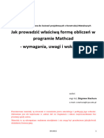 Jak prowadzić właściwą formę obliczeń w programie Mathcad