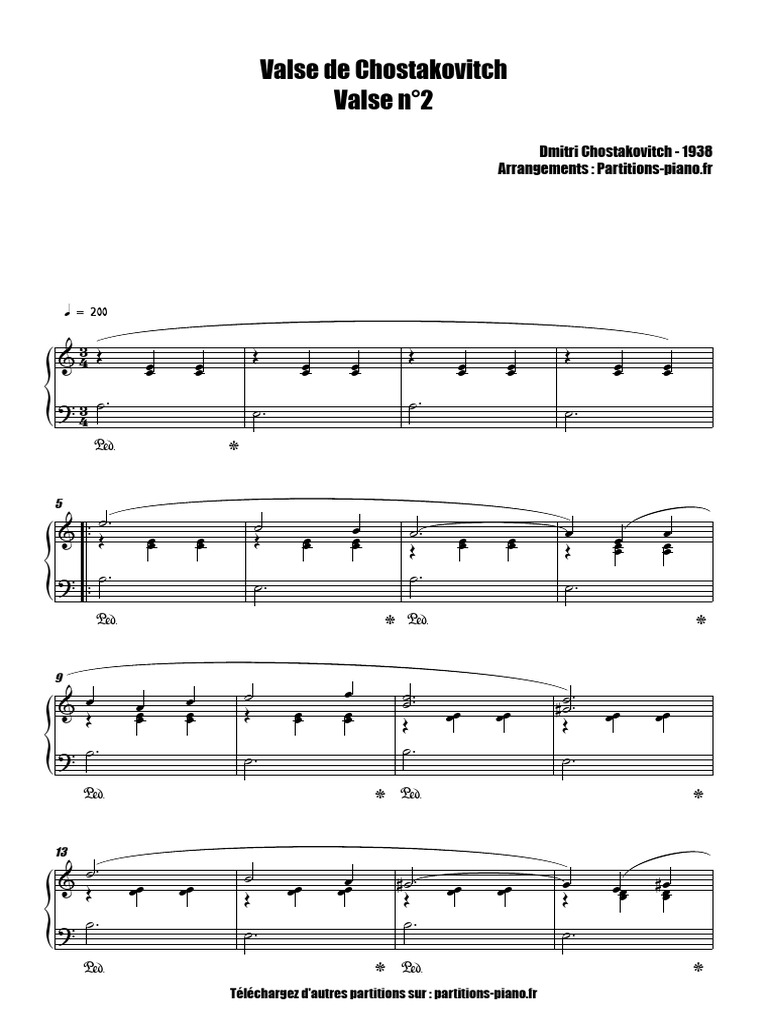 Partition Valse n°2 de Chostakovitch | PDF
