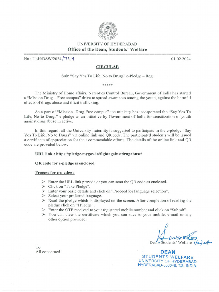 Circular For E-Pledge | PDF