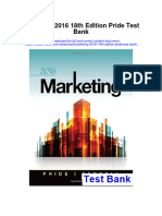 Marketing 2016 18Th Edition Pride Test Bank Full Chapter PDF