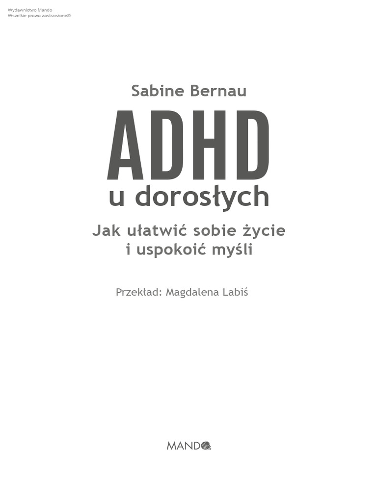 ADHD U Dorosłych PDF