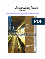Labor and Employment Law Text and Cases 15Th Edition Twomey Solutions Manual Full Chapter PDF