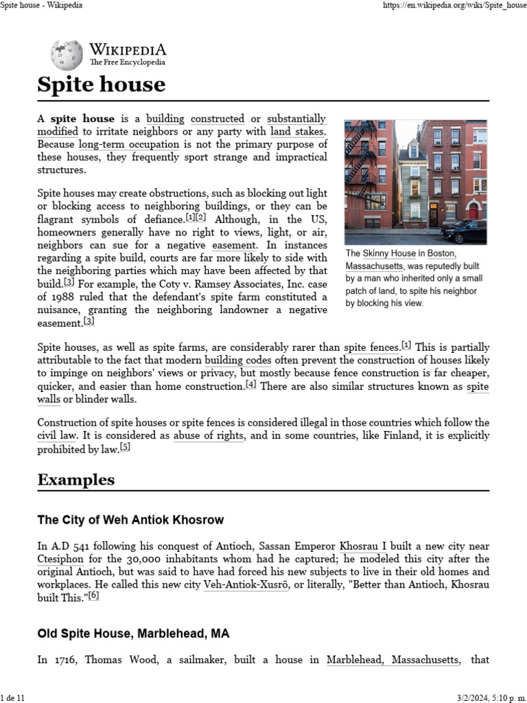 Spite Houses: Architectural Feuds | PDF | Buildings And Structures ...