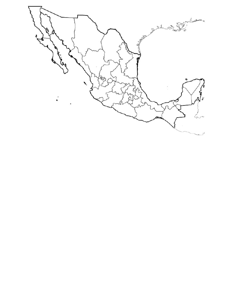 Mapa de Mexico Con Division Politica y Sin Nombres | PDF
