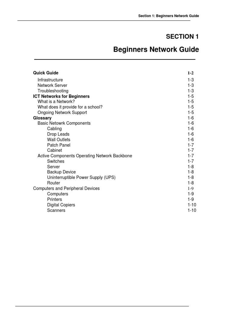 Section 1 Beginners Network Guide | PDF | Photocopier | Computer Network