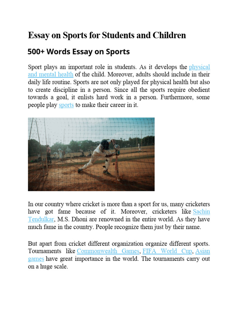 Importance of Sports in Student Life | PDF | Sports | Team Sports