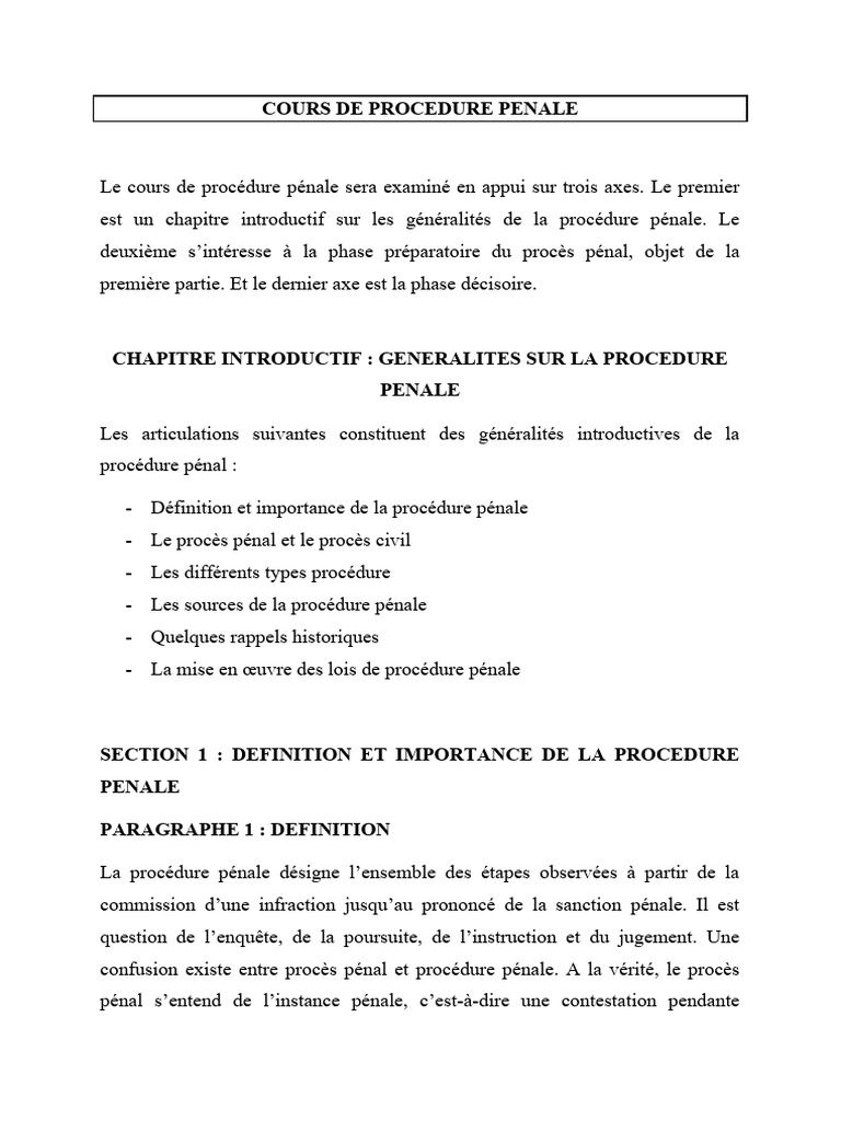 Cours de Procédure Pénale en RDC | PDF | Témoin | Loi criminelle
