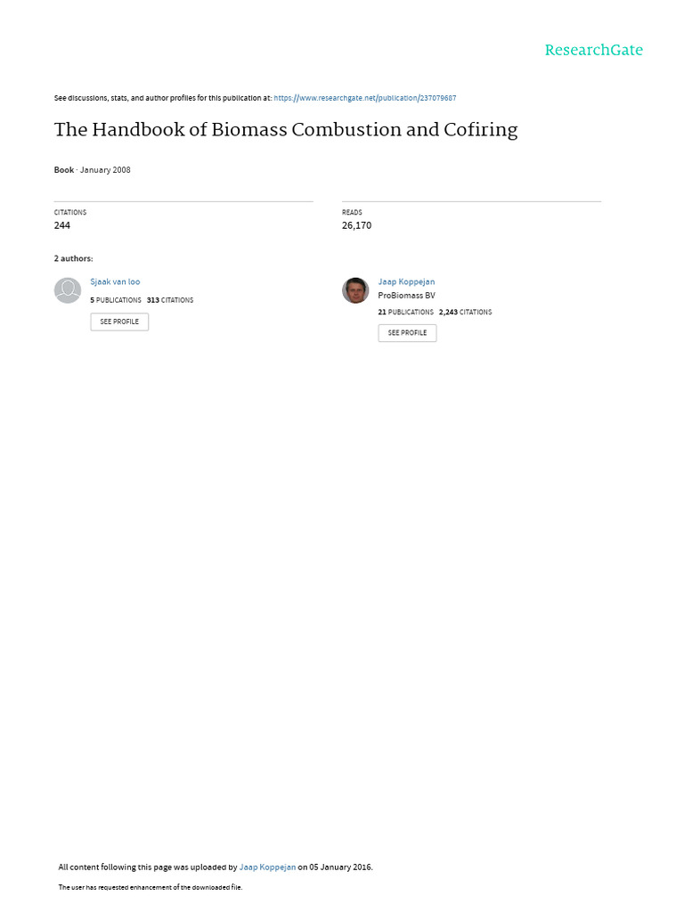 Handbook of Biomass Combustion | PDF | Secondary Sector Of The Economy ...