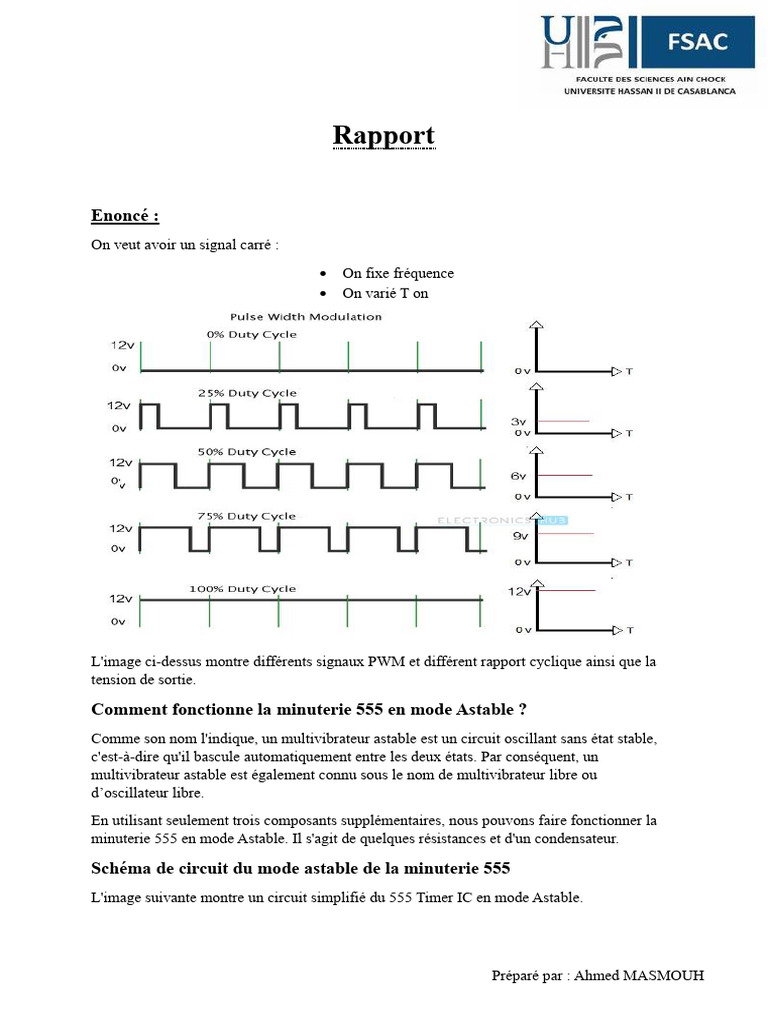 Fonctionnement du 555 en mode astable | PDF | Méthodes et références ...