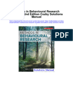 Methods in Behavioural Research Canadian 2Nd Edition Cozby Solutions Manual Full Chapter PDF