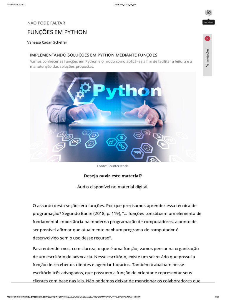 1 Funções em Python | PDF | Python (linguagem de programação ...