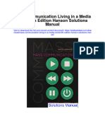 Mass Communication Living in A Media World 6Th Edition Hanson Solutions Manual Full Chapter PDF