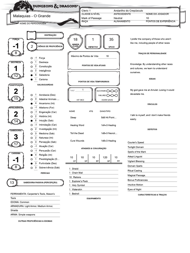 Malaquias o grande roll20 characters 2 pdf