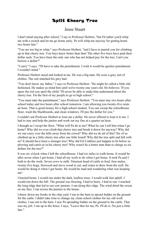 Split Cherry Tree Part Of Speech Nature