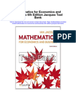 Mathematics For Economics and Business 6Th Edition Jacques Test Bank Full Chapter PDF