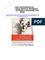 Business and Professional Communication Keys For Workplace Excellence 3Rd Edition Quintanilla Test Bank Full Chapter PDF