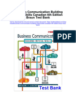 Business Communication Building Critical Skills Canadian 6Th Edition Braun Test Bank Full Chapter PDF