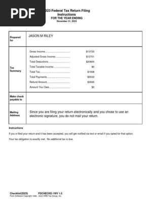 2023 Individual Tax Return