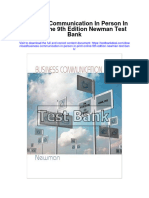 Download Business Communication In Person In Print Online 9Th Edition Newman Test Bank full chapter pdf