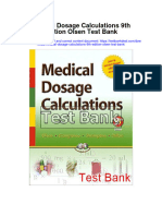 Medical Dosage Calculations 9Th Edition Olsen Test Bank Full Chapter PDF