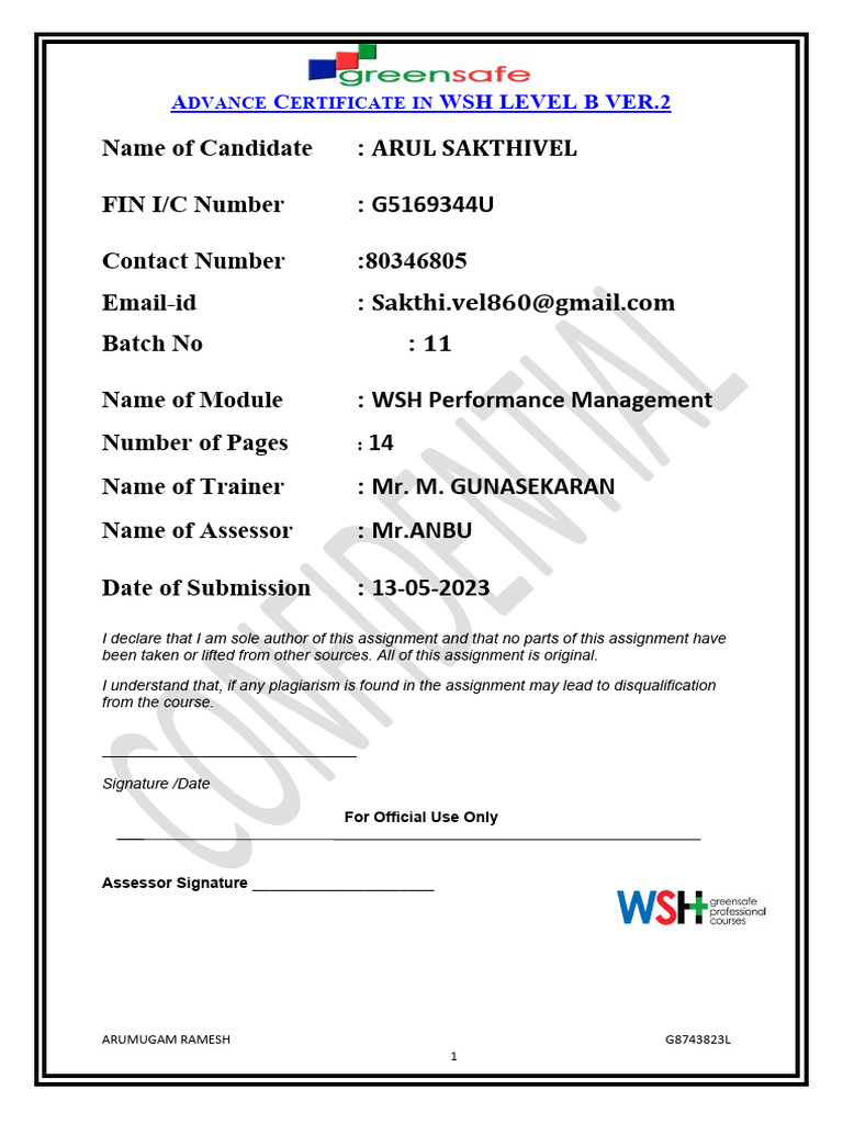 WSH | PDF | Audit | Personal Protective Equipment