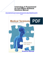 Medical Terminology A Programmed Approach 2Nd Edition Bostwick Solutions Manual Full Chapter PDF