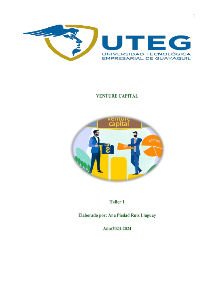 Venture Capital Taller 1 | PDF | Capital de riesgo | Finanzas corporativas