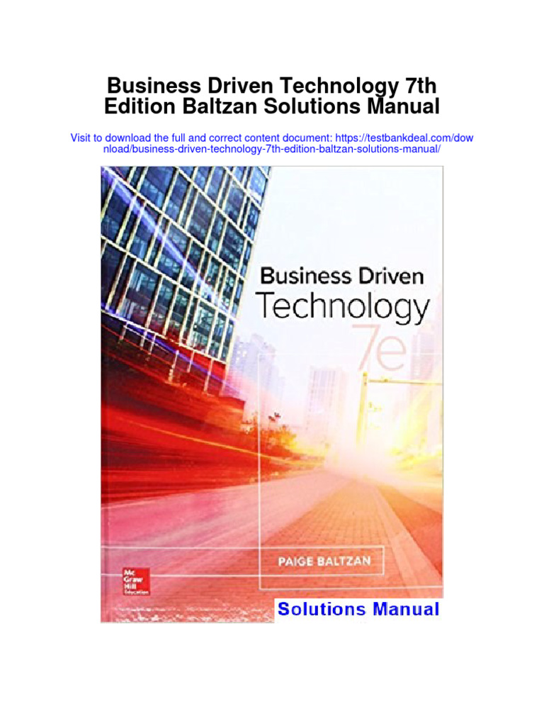 Business Driven Technology 7Th Edition Baltzan Solutions Manual Full
