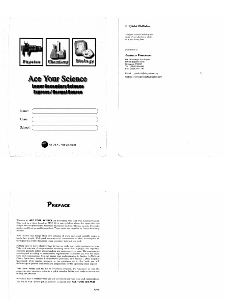 Ace your science organized printable pdf
