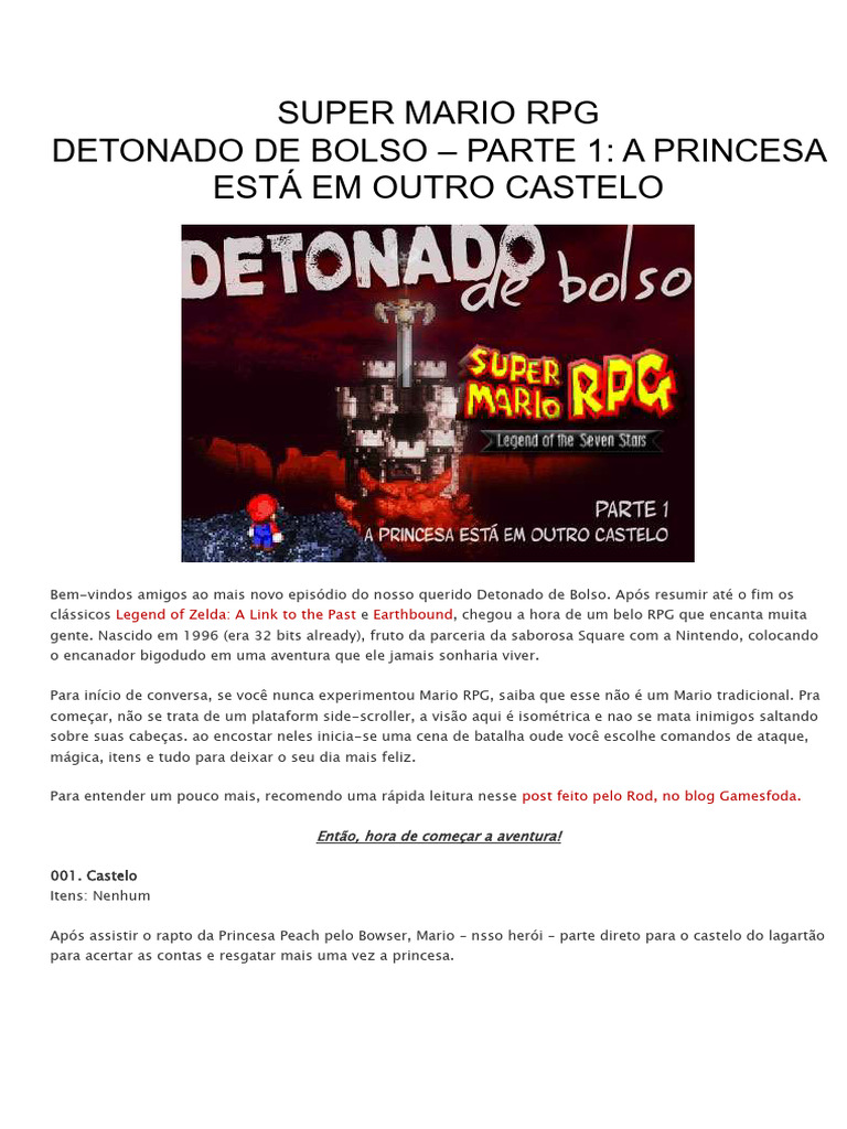 Guide de Super Mario RPG - Partie 1 | PDF