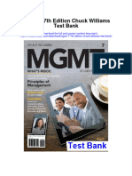 MGMT 7 7Th Edition Chuck Williams Test Bank Full Chapter PDF