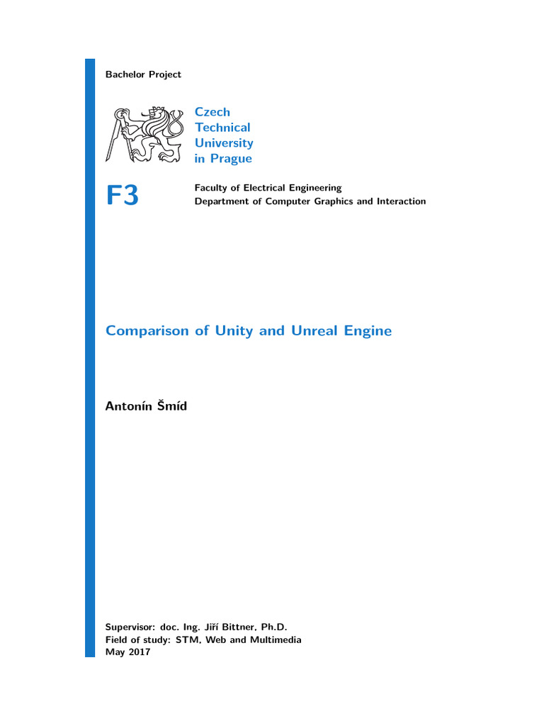Comparison of unity and unreal engine pdf computers technology