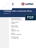 Catalogo Sobre Conductas Éticas.: Semana: 3