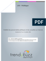 Visibilité Des Personnalités Politiques Et Des Actualités Sur Internet - Du 17 Au 23 Octobre 2011