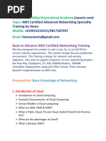 AWS Certified Advanced Networking Training by Hemu Sir Course Content