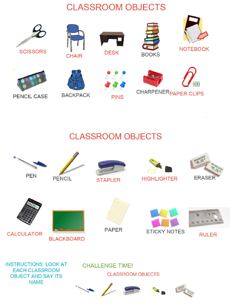 Classroom Objects | PDF