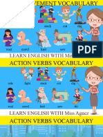 Action Verbs Body Movement Vocabulary With Picture Animations and Sentence Samples - Fun Learning English With Miss Agnez