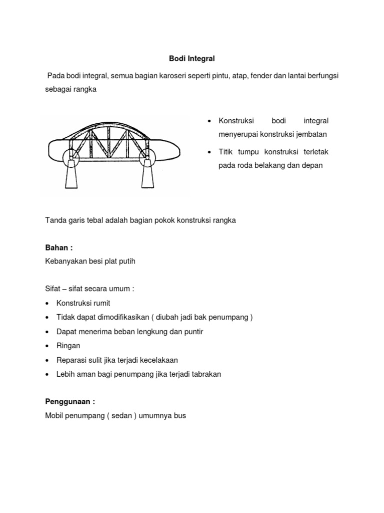 Konstruksi dan Keamanan Bodi Integral | PDF