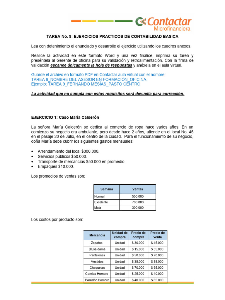 Ejercicios Prácticos de Contabilidad Básica | PDF | Estado de ...